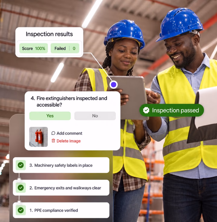 Field team completing a live AuditDAT inspection on a tablet